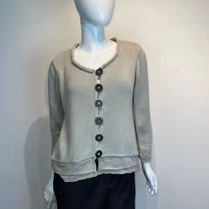 Pure Handknit Button Down Cotton Cardigan Sweater